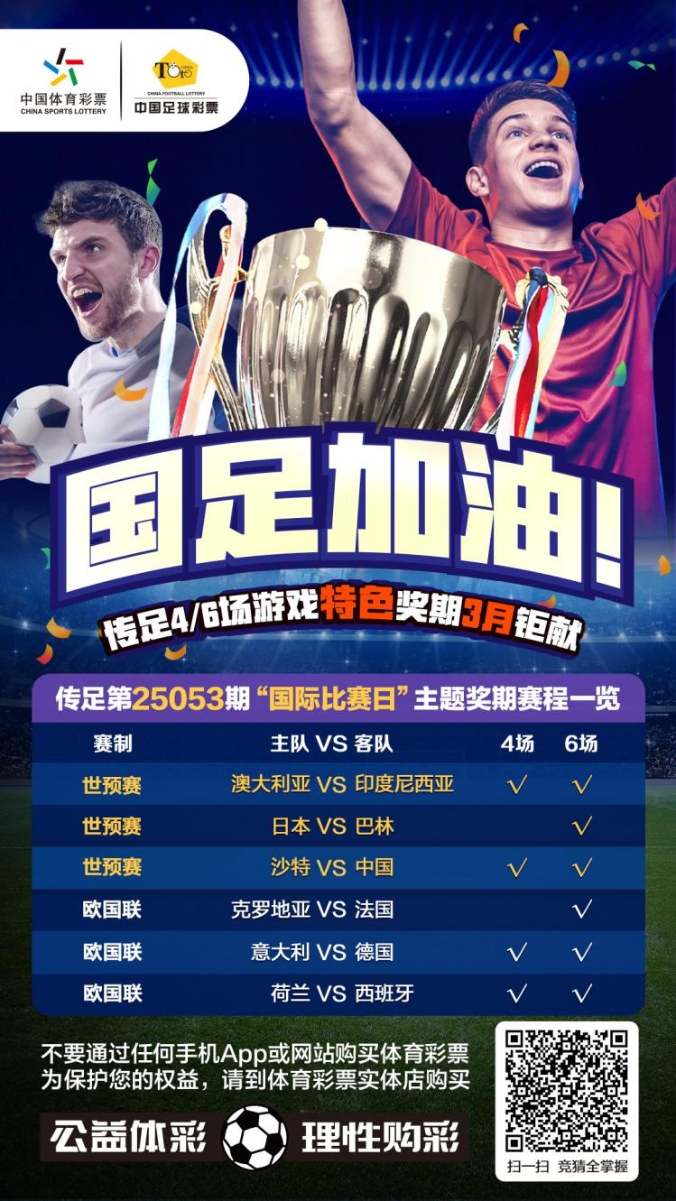  國(guó)足加油！傳足特色獎(jiǎng)期第25053期聚焦國(guó)際比賽日
