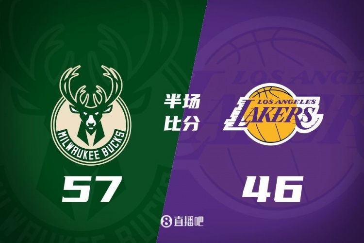  讓一套首發(fā)！布朗尼8分全隊最高 字母13+3 湖人半場落后雄鹿11分