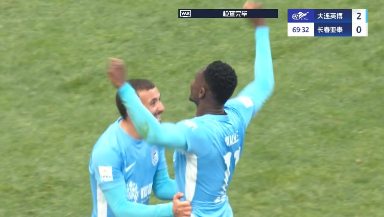  馬萊萊大連處子球！呂焯毅助攻馬萊萊破門，大連英博2-0亞泰