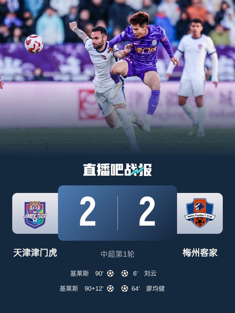  和風(fēng)勁吹！今日下午中超4場比賽全部以平局收場